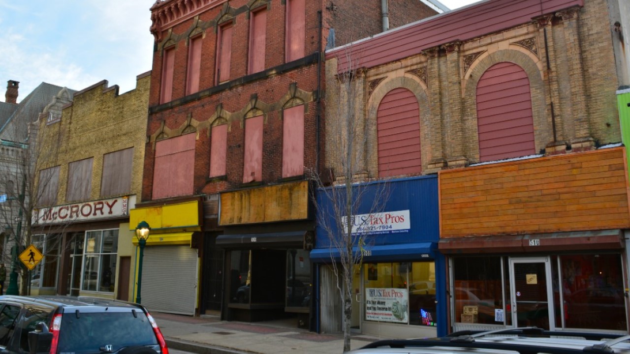 Shuttered buildings on Avenue of the States Chester, Pennsylvania