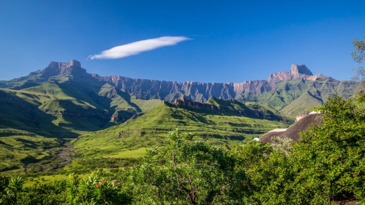 Drakensberg, the eastern and highest portion of the Great Escarpment which surrounds the east, south and western borders of the central plateau.