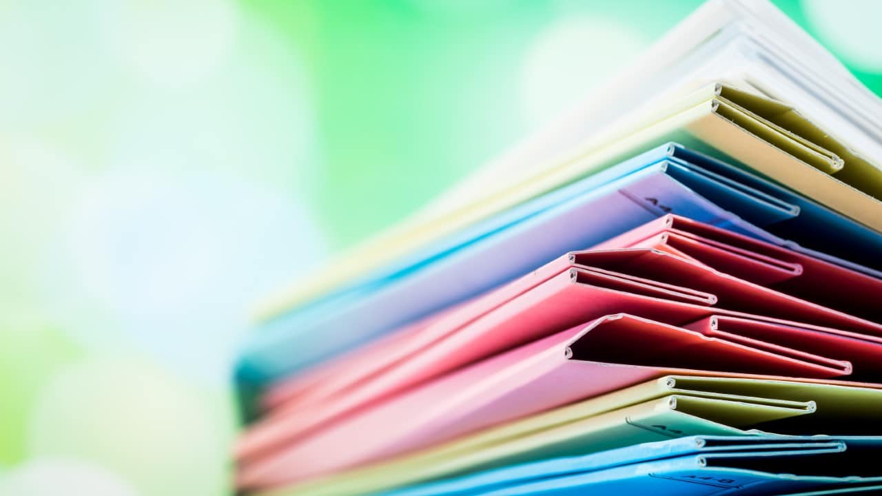 Stack of files for book keeping purposes