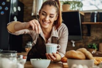 Woman preparing food.