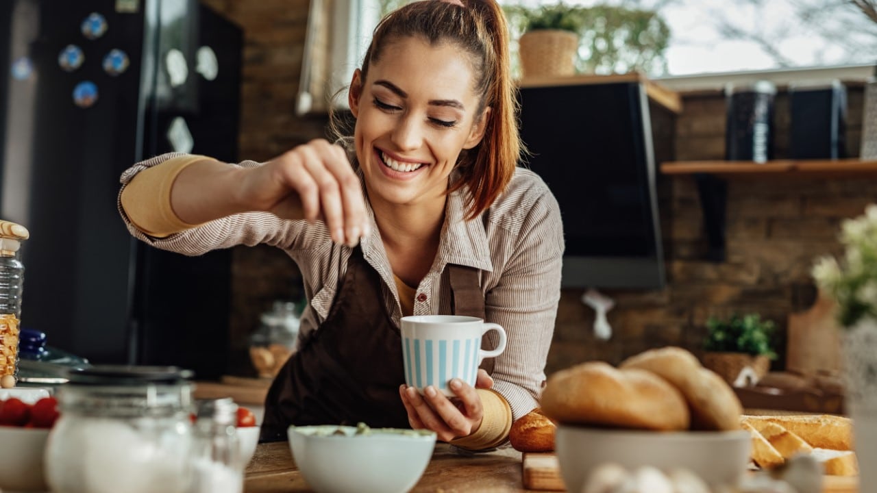 Woman preparing food.