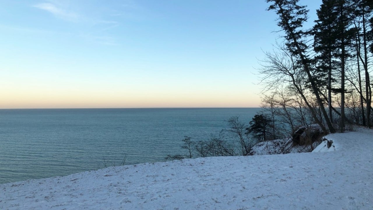 The clay bluffs in Virmond Park along Lake Michigan