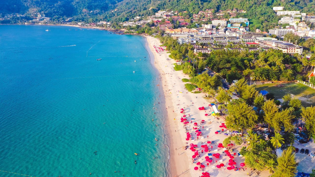 Aerial view in Patong beach in Phuket Province, Thailand