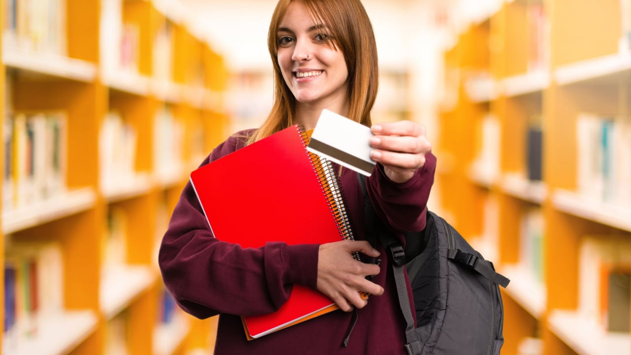 Woman educating herself on credit