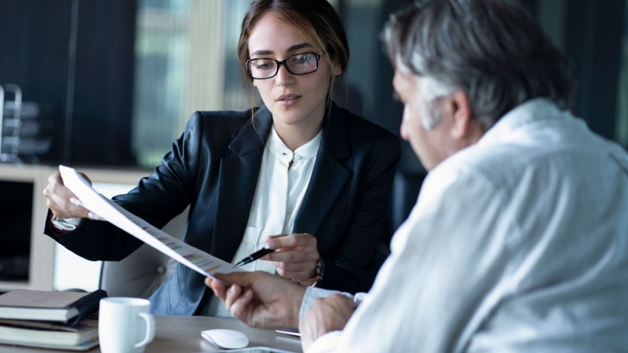 Man meeting with financial advisor