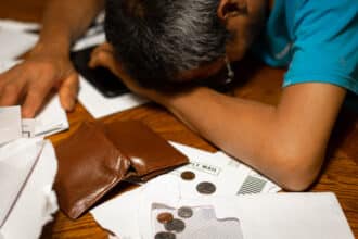 Person who's financially broke.