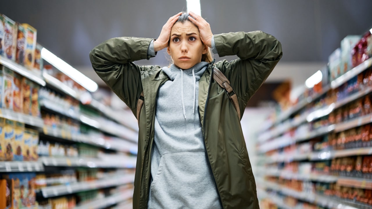 Woman shocked about the rising cost of organic food