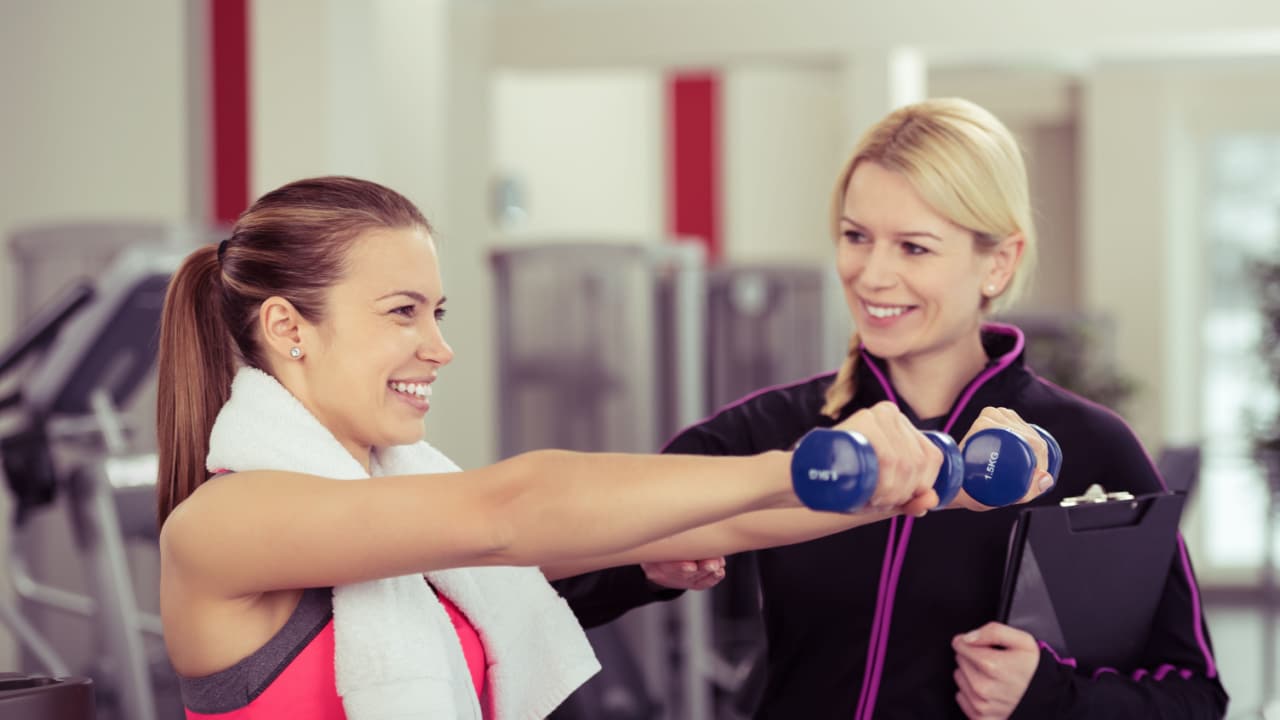 Woman exercising at the gym