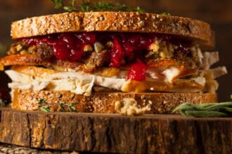 Leftover turkey sandwish