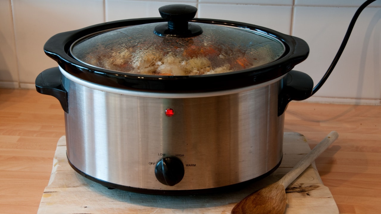 Cooking in a crockpot.