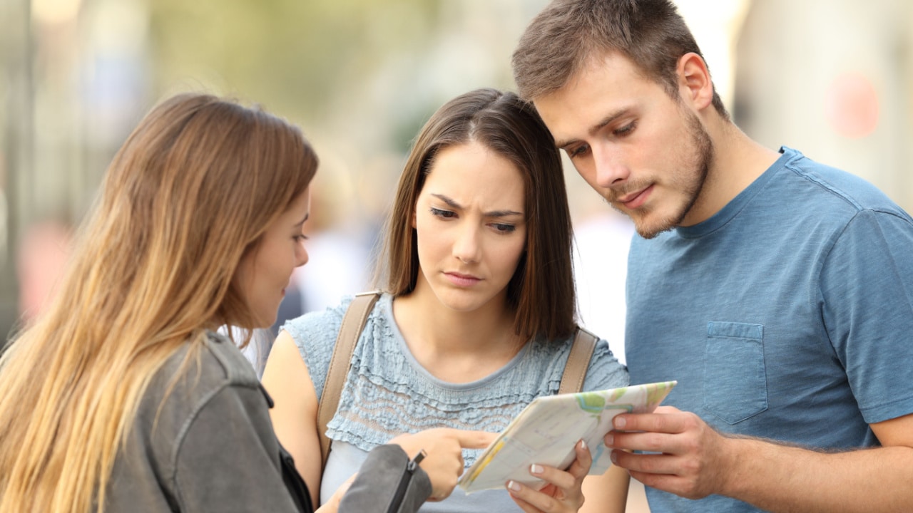 People looking at a map.