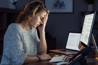 stressed out working woman