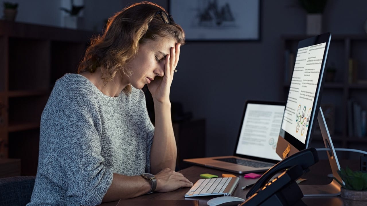 stressed out working woman