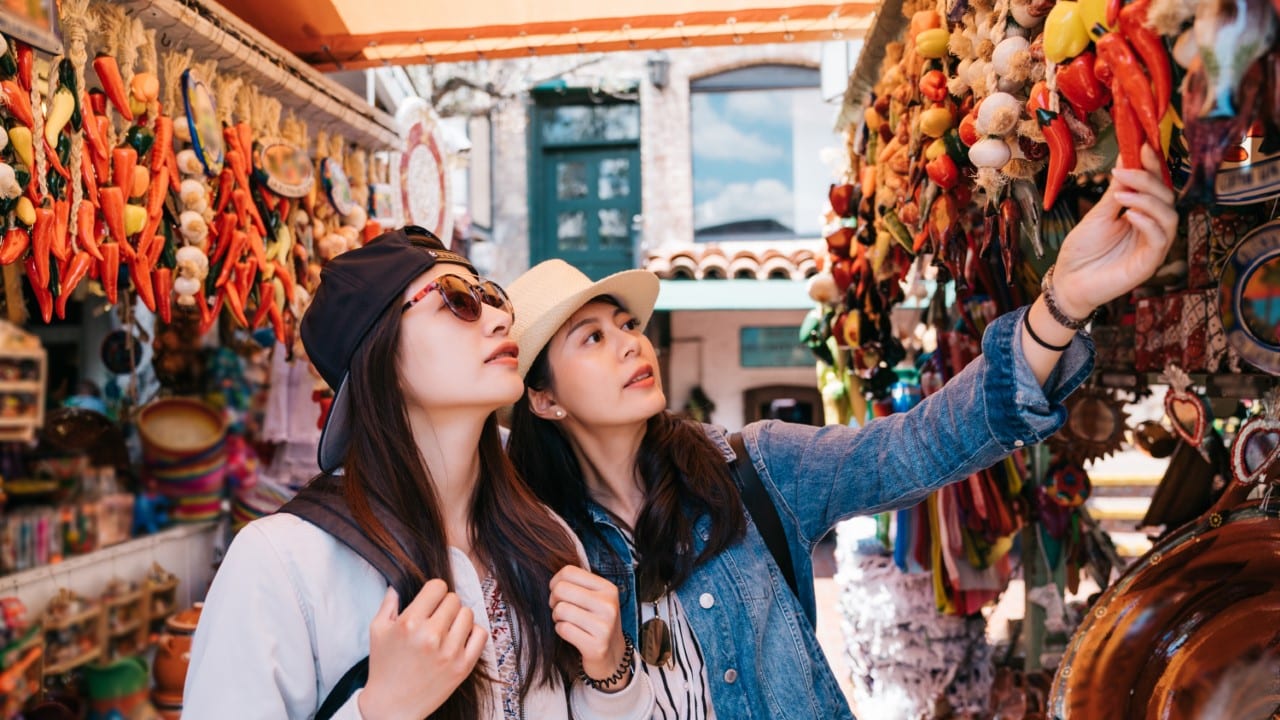 Woman shopping at local market