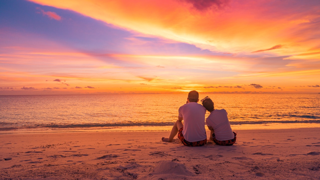 couple watching sunrise