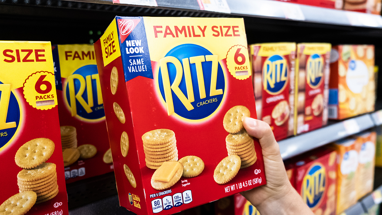 Ritz brand crackers in a supermarket aisle