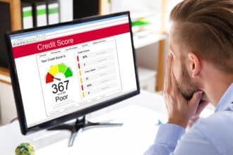 Poor Online Credit Score Rating On Computer