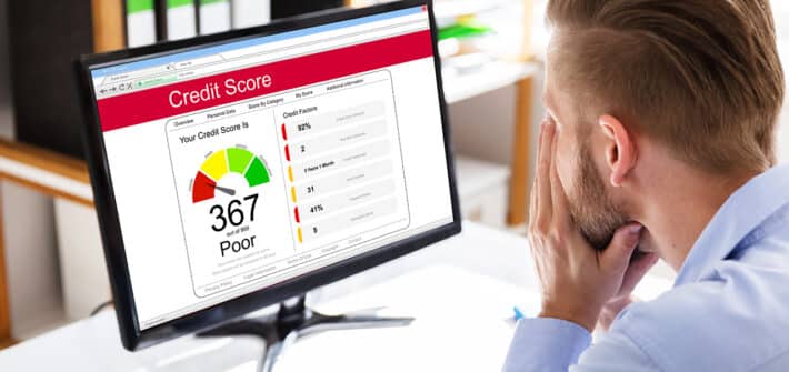 Poor Online Credit Score Rating On Computer