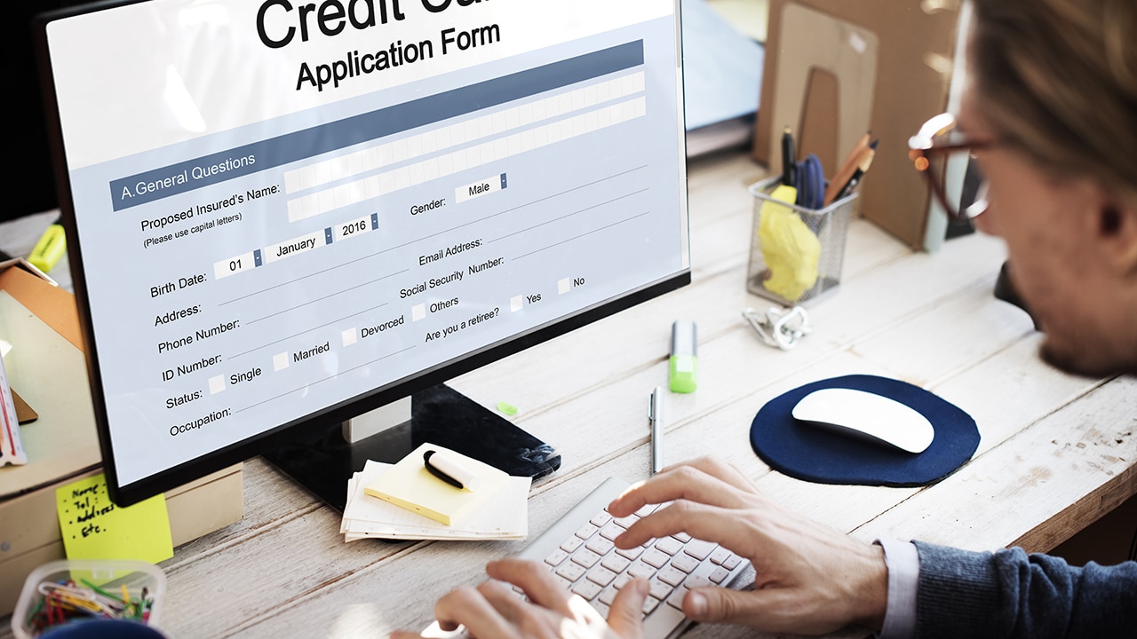 Credit Card Application Form Concept