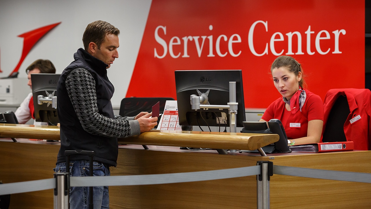 customer service station at airport