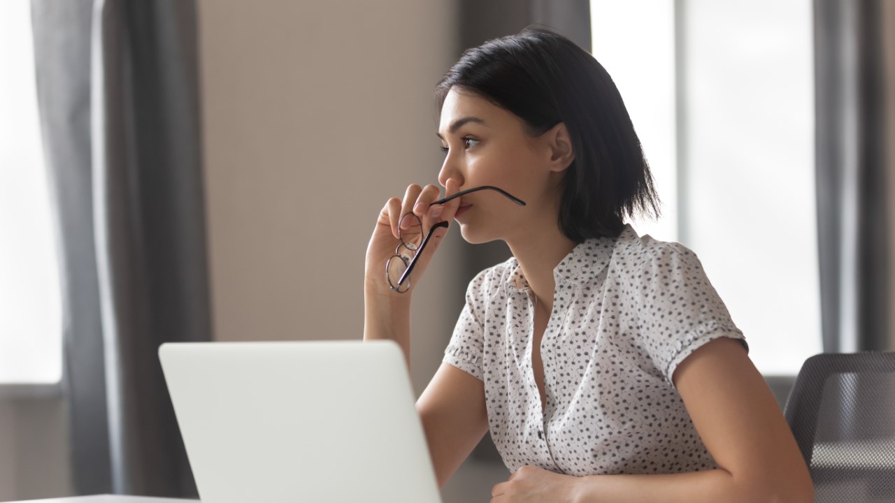 woman thinking working