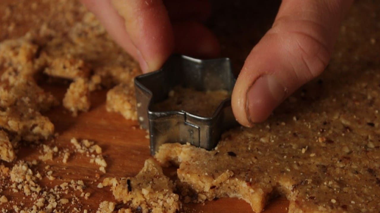 Cutting Christmas cookies