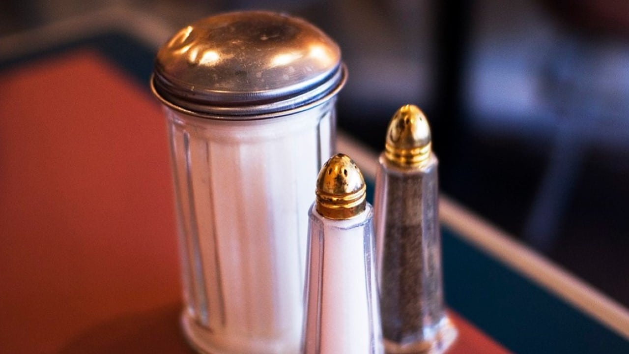 Salt, sugar and pepper shakers