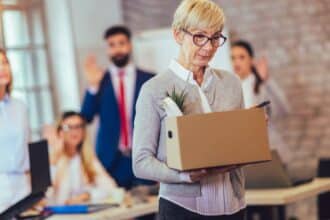 Senior Employee Leaving Work