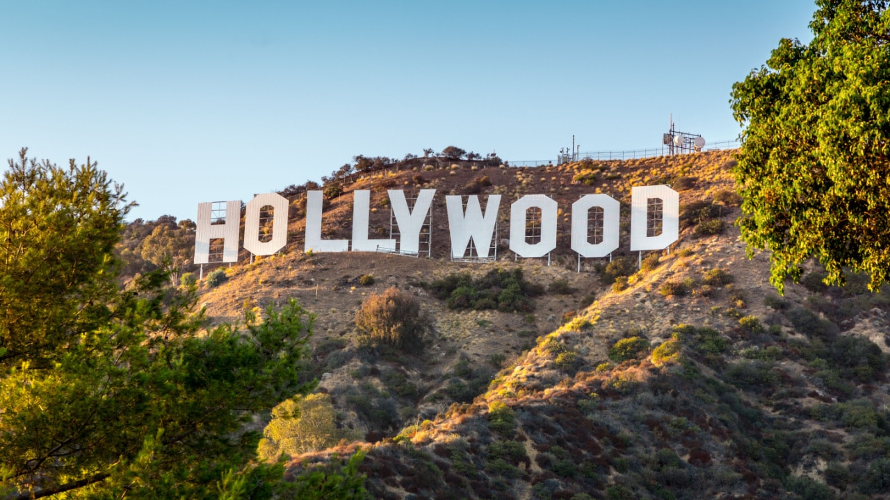 The world famous landmark Hollywood Sign