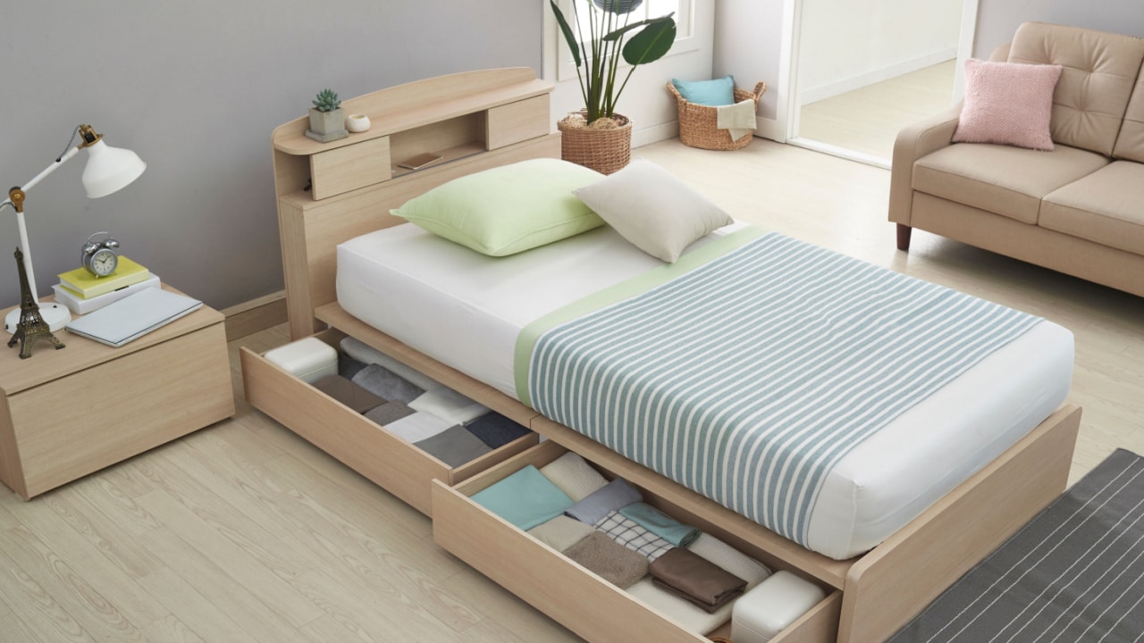 bed with storage underneath