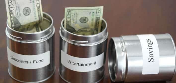 Entertainment food and savings budget