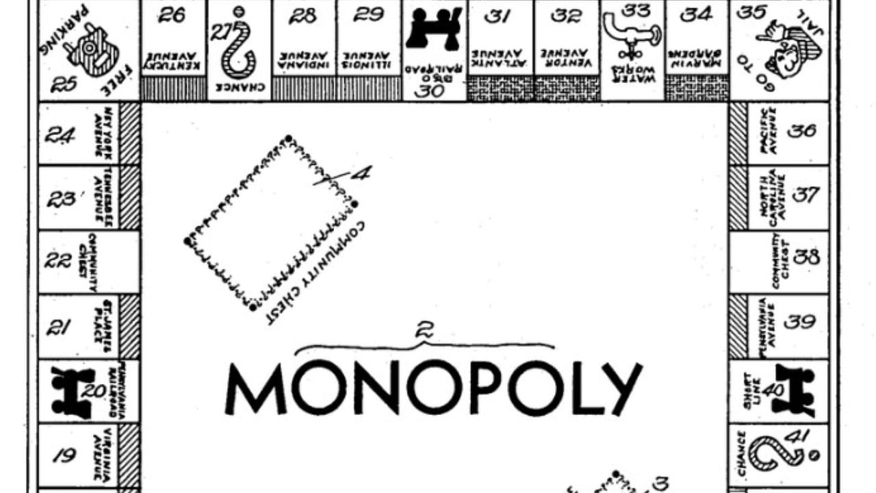 The original 1935 Monopoly board patent