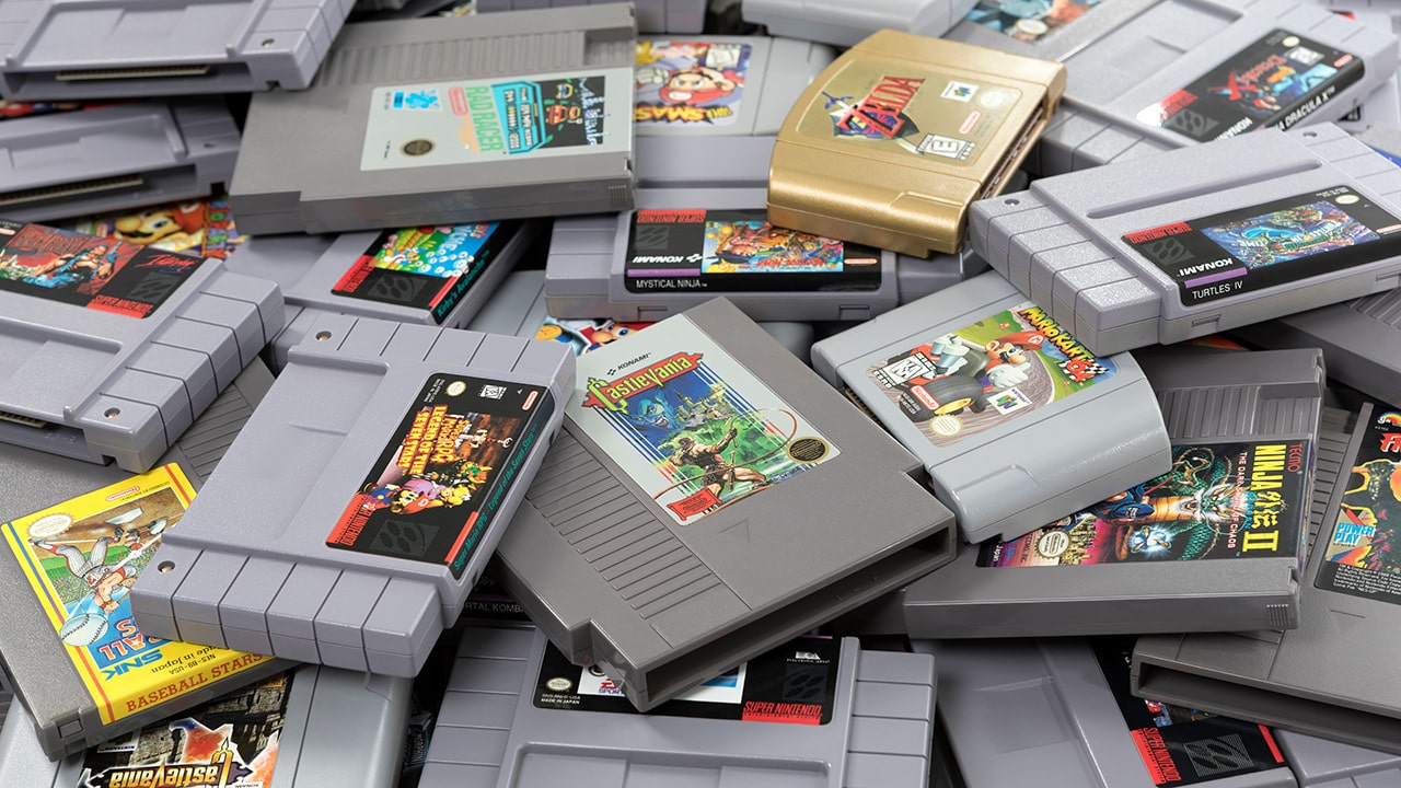 Nintendo Game Cartridges, vintage games